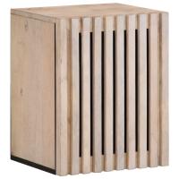 vidaXL Armario de baño de pared madera maciza de mango 38x34x48 cm en color Marrón claro/Marrón | almacenamiento funcional diseño moderno para baño dormitorio sala - details 0