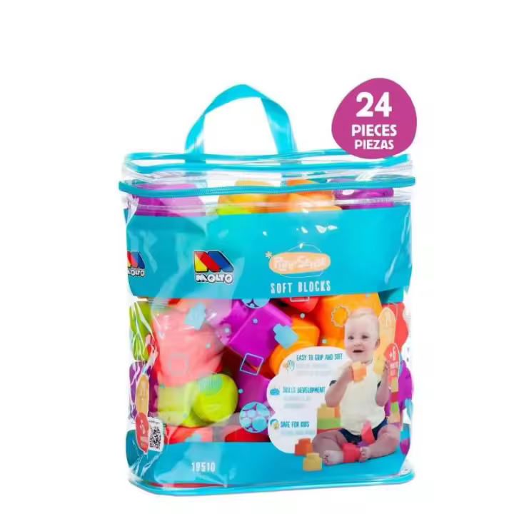 JUEGO DE BLOQUES BLANDOS PLAY&SENSE 24 PCS. DE MOLTO - 1