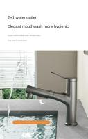 Grifo De Baño Con Salida De Agua Caliente Y Fría Tipo Pullout Tres Modos Grifo De Lavabo Ducha Montaje En Superficie Material De Cobre Zink Aluminio Cerámica Discos - details 6