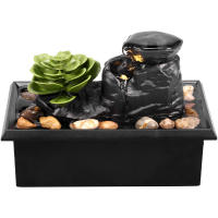 Fresadora De Mesa Miniatura Fuente Decorativa Regalo De Navidad Multifuncional Ornamento Para El Hogar Material De Plástico ABS Tamaño Compacto Fuente De Agua USB Para Bonsái - details 9