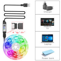 Tira De LED RGB Bluetooth Control Por App 5V USB Flexible Para Luz De Fondo De TV Decoración De Habitación Cinta Diode - details 4