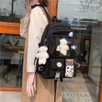 Mochila Kawaii De Japón Para Niñas De Escuela High School Con Múltiples Bolsillos Mochila Harajuku Para Mujeres De Nylon Resistente Color Negro Azul Blanco Rosa Morado - details 5