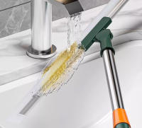 Cepillo De Limpieza Con Mango Largo Telescopio Mágico Escoba De Silicona Para Piso Y Ventanas Escobilla De Piso Para El Hogar Y Baño - details 14