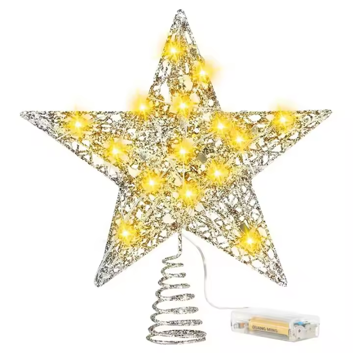Estrella LED Para Árbol De Navidad Tamaño Grande Alimentado Por Baterías Decoración Para Sala De Estar Jardín Fiesta Año Nuevo 2025 - 1
