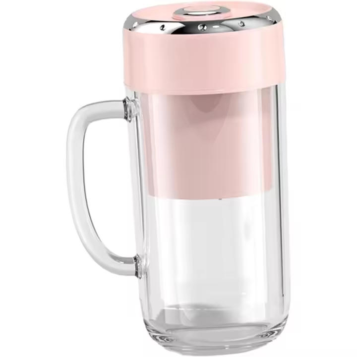 Licuadora Eléctrica de tamaño personal de 330 ml, ideal para Viajes, Hogar, Sandía, pomelo y zumo de fruta, Pink. - 1