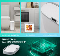 Basurero Automático De Baño Con Tapa Sensación De Movimiento Impermeable Delgado Para Cocina Y Dormitorio Pequeño - details 2