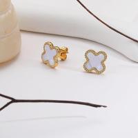 Pendientes de Trébol de Maple de Titanium para Mujer, pendientes de Trébol de Cuatro Hojas, pendientes con Colgante de la supervivencia - details 1
