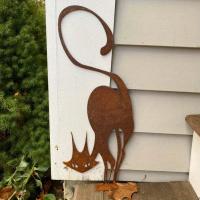1pc Adorno De Jardín De Hierro Fundido Con Serie De Gato Rusticidad Para Valla De Halloween Decoración Exterior Para Fiesta De Jardín - details 3