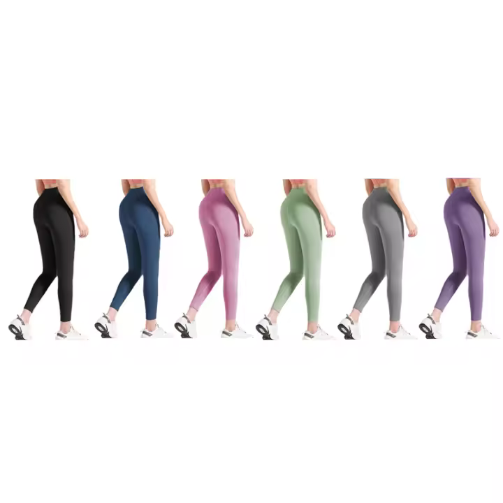 Pack Ahorro 6 piezas FREES COPES Leggings de Yoga, Pantalones de Yoga de Cintura Alta para Mujer, para Ejercicio Fitness Gimnasio, Ropa Deportiva para Yoga-Negro+Azul+Rosa+Verde+Gris+Morado novedad A - 1