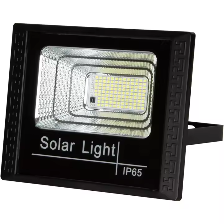 Jandei - Proyector Led Solar 40W, 550 Lúmenes, 114 Leds, Luz Blanca Fría 7500K, Con Mando a Distancia y Panel Separado. Protección IP65 Apto para Exteriores - 1