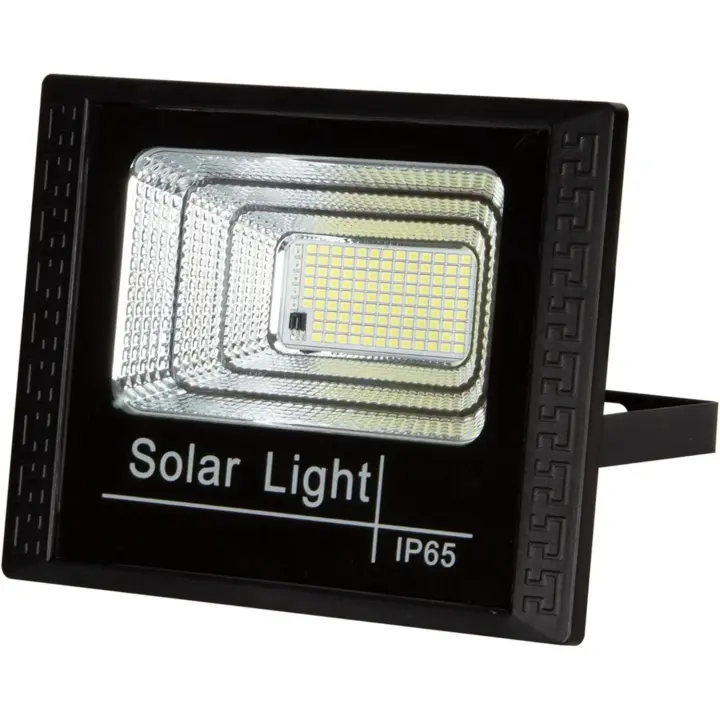 Jandei - Proyector Led Solar 40W, 550 Lúmenes, 114 Leds, Luz Blanca Fría 7500K, Con Mando a Distancia y Panel Separado. Protección IP65 Apto para Exteriores - 1