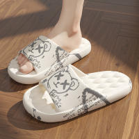 Zapatillas De Hombre Con Estampado De Graffiti Para El Hogar Y La Playa Antideslizantes Y Confortables EVA Gruesa Para Verano - details 1