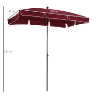 Outsunny Sombrilla Rectangular de Jardín 198x130x240 cm Parasol de Aluminio con Función de Inclinación para Terraza Patio Exterior - details 2