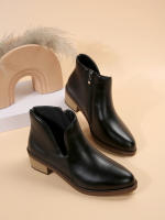 SP Botas Chelsea nuevo Botas de Mujer Botas Gruestas Tacón Bajo Botas de cuero botines retro Primavera y botas individuales Botas Cortas Mujer, - details 8