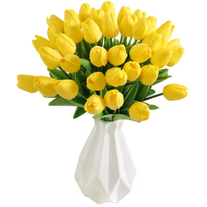 Juego De 5/10 Peces Flores Artificiales Tulipán Para Decoración De Boda Jardín Interior Y Exterior Decoración De Vaso Regalo Para Fiesta De Aniversario - 1