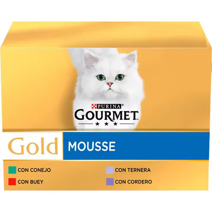 Purina Gourmet Gold Mousse Pack Surtido Carnes Gato Latas - 96 unid. x 85 gr - 1