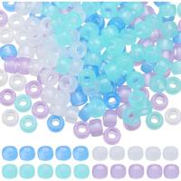 800Pcs Cuentas De Caballo Luminosas En La Oscuridad 6x9mm Cuentas De Plástico Opacas Azul Morada Para Trenzas Y Espaciadores - details 0