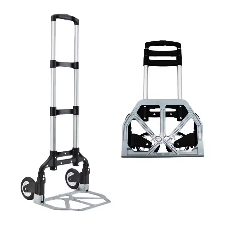 LUTODY - Carretilla transportadora de metal, Con 2 ruedas, Resistente, Ligero, Carro compacto para llevar mercancía, Mensajería, Tranportar bultos, Cajas, Compras - 1
