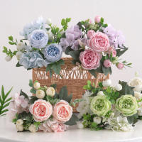 1 Rama De Flores Artificiales Peonía Para Decoración Silken Rosa Falsa De Plástico Centro De Mesa Para El Hogar Flores Falsas Para Bodas - details 2