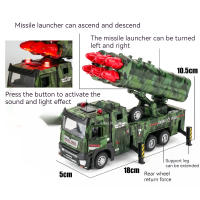 Camión De Lanzamiento De Misiles Militares a Escala 1/32 Con Sonido Y Luz Vehículo De Metal Para Niños Juguetes Interactivos De Retroceso Apto Para Edades 4-14 - details 1