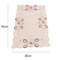 Mantel Rectangular Bordado Con Flores Huecas Pastoral Tapete De Mesa De Tela De Poliéster Y Algodón Impermeable Y Resistente Al Aceite Para Hogar Y Bodas - details 1