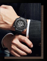 Reloj LIGE De Lujo Para Hombre Cronógrafo Resistente Al Agua Con Manos Luminosas Reloj Deportivo De Cuarzo Con Fecha Y Display Sin Números Material De Correa De Silicona - details 11
