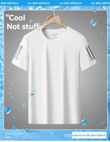 Camiseta De Hombre De Seda De Hielo Alta Calidad Transpirable Para Verano Con Mangas Cortas Absorbedora De Sudor Rápida Secado Ideal Para Running - details 1