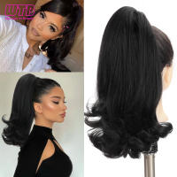 Extension De Cabello Sintético Natural Black Yaki Para Mujer Cola De Caballo Enredadera Textura Wavy Extensión De Cabello Bun Pieza De Cabello Origin China - details 0