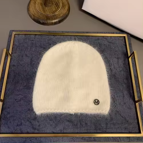 Gorro De Piel De Conejo De Nueva Moda 2024 Para Mujer Con Cabello Largo Caliente Y Suave Gorro De Invierno De Color Sólido Simplicidad Y Calidez Para Exterior - 1