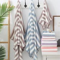 Toalla De Baño Absorbente De 70x140cm Para Adultos Estilo Rayado Toalla De Playa Para Hombres Y Mujeres Toalla De Viaje Para Deportes Y Spa - details 0