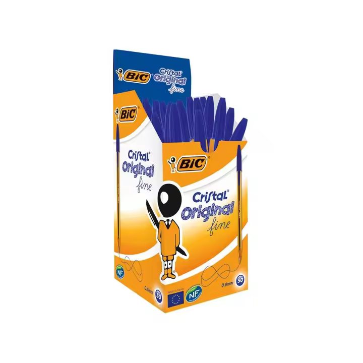 BIC CRISTAL FINE AZUL CAJA 50 UNIDADES - 1