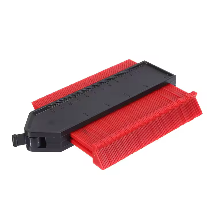 Medidor de perfil de duplicador de contorno de forma entrelazada de 5 pulgadas Medidor de carpintería de borde de azulejo laminado de azulejo - Rojo - 1