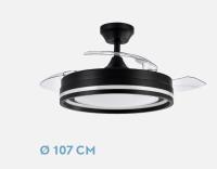 FABRILAMP PREMIUM Ventilador Dc Cerrato NEGRO 72w 3aspas Desplegables 107d 7200lm 6vel 3000k,4500k,6000k, Remoto+temporizador+memoria Incluye mando a distancia y dos tijas de 10 y 25 centímetro Productos originales calidad de confianza - details 2