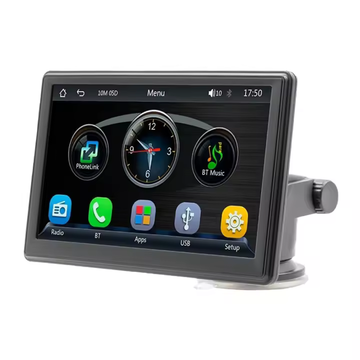 🎁【Detalles para Mamá】Con reproductor multimedia HD de 7 pulgadas para coche - GPS integrado, Bluetooth dual, control por voz, MP5, compatibilidad inalámbrica con CarPlay y pantalla táctil IPS - Apto para todos los vehículos. - 1