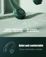 Ventilador portátil para colgar en el cuello, dispositivo de refrigeración USB sin hojas, banda para el cuello de 360 grados, 78 salidas de aire envolvente, recargable, 4000Mah - details 13