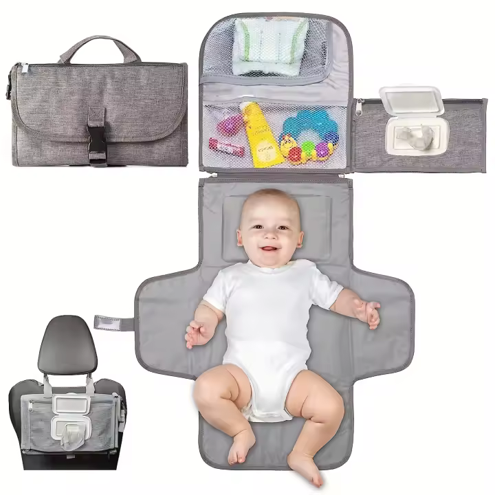 ZC Cambiador de pantalones portátil pad para bebé recién nasido PAD Caja de cambios con toallitas Inteligentes Bolsa impermeable Viaje Caja de cambiosKit - 1