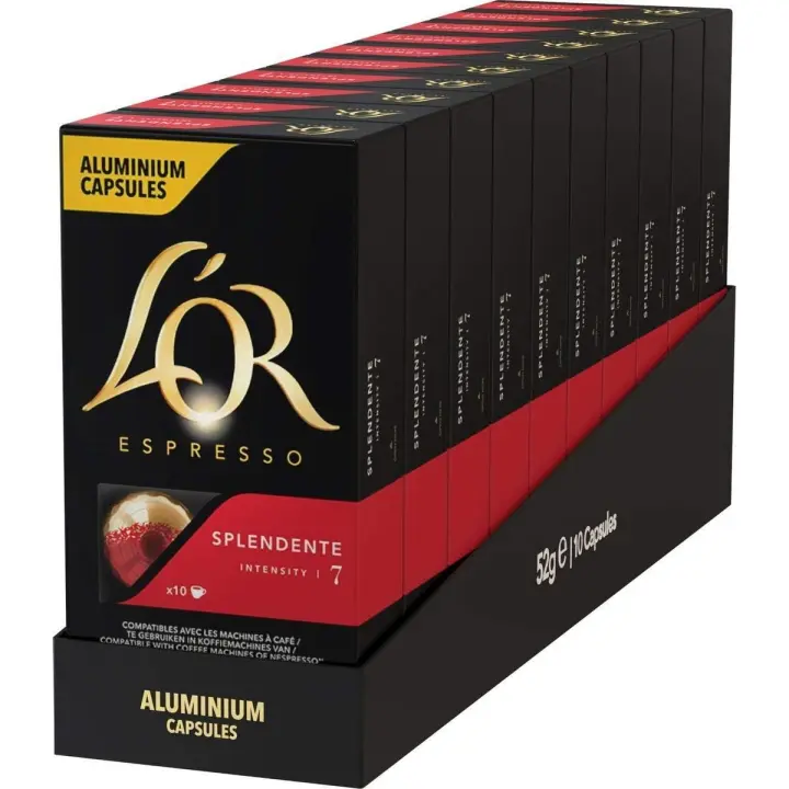 L'Or Café Splendente Intensidad 7 - Pack de 100 Cápsulas Compatibles con Nespresso - 1