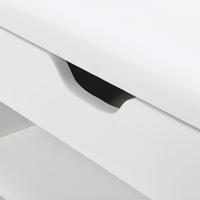 Zapatero con asiento y cojín acolchado, banco con 2 estantes para entrada y pasillo, carga máxima de 150 kg, color blanco - details 6