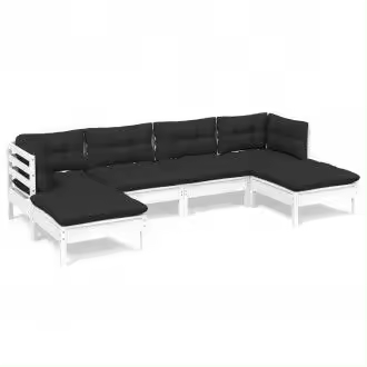 VIDAXL 3097080 conjunto de muebles para exterior blanco y gris antracita de madera de pino maciza - 1