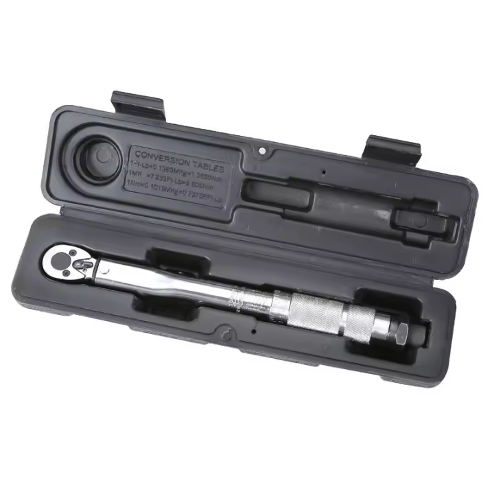 Llave dinamométrica multiusos de 1/4 de pulgada, llave de mano ajustable, herramienta de reparación de trinquete, herramienta de reparación de llave dinamométrica, 1 pieza plateada - 1