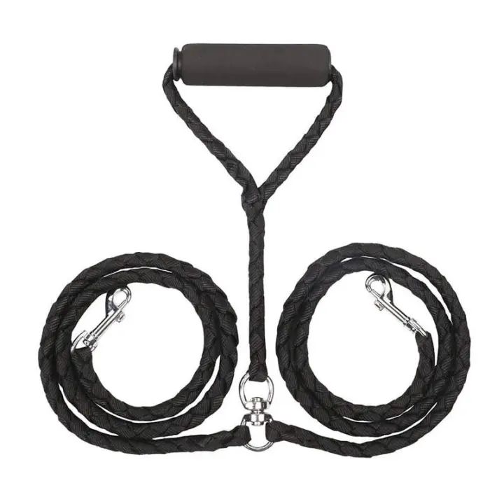 Correa Doble Para Perros De 1.4m Con Rotación De 360 Grados Sin Nudo Correa Duradera De Nylon Para Paseos De Perros - 1