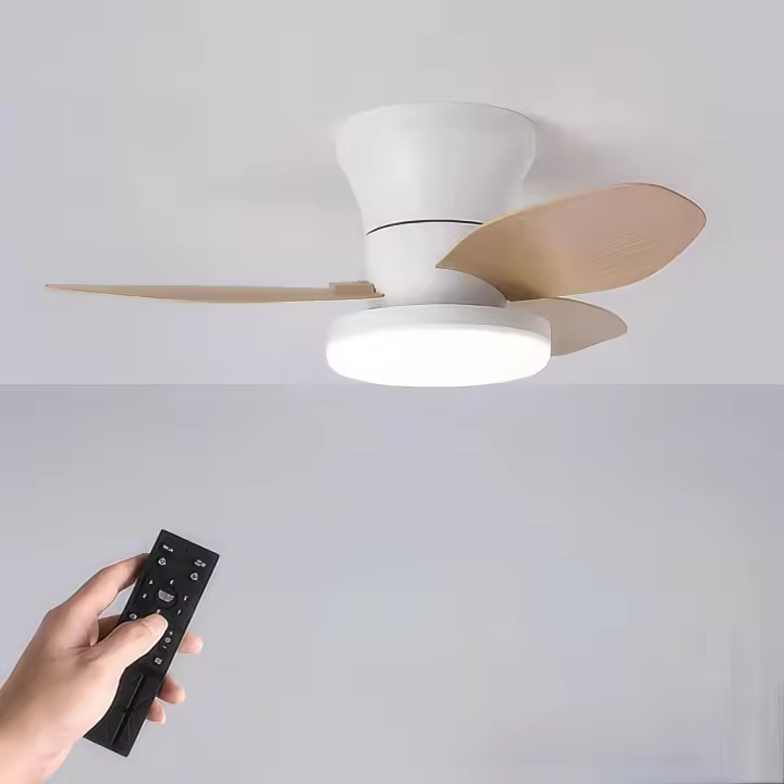 65cm/25,5 inch Silencioso Luz Ventilador,Pequeño Luz Ventilador Techo con Mando a Distancia,3 LED Light mode,6Velocidades - 1