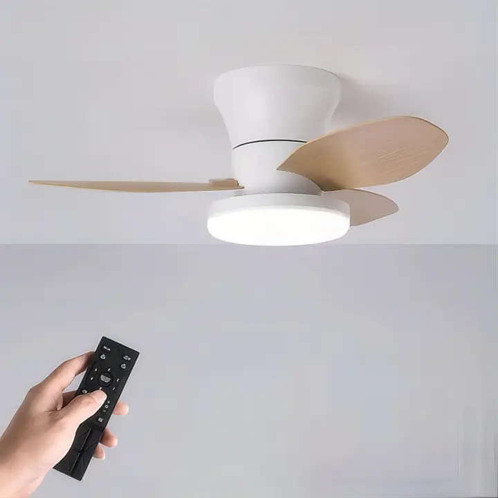 65cm/25,5 inch Silencioso Luz Ventilador,Pequeño Luz Ventilador Techo con Mando a Distancia,3 LED Light mode,6Velocidades - 1
