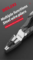 Alicates Multifuncionales Delixi - Colección De 8 Herramientas Especiales Para Electricistas Con Corte De Alambre Y Ajuste Universal - details 0