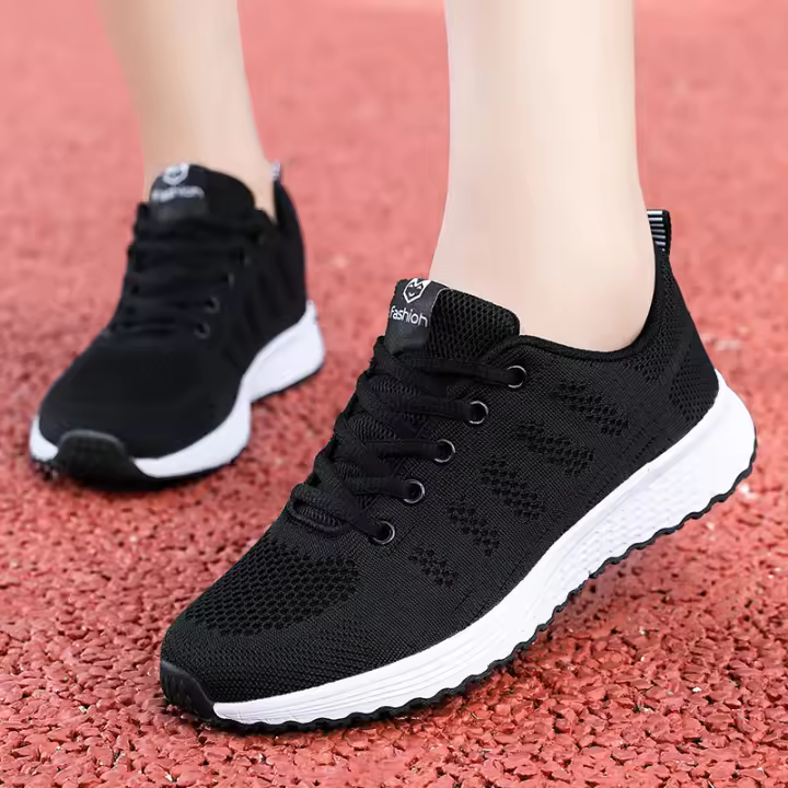 Nuevas Zapatillas De Mujer Casual Transpirables Moda Zapatos Deportivos Planos De Malla Blanco Tenis Feminino Deportivos Para Damas - 1