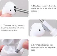 Kit de limpieza AirPod, 3 en 1 Airpod Cleaner Pen with Esponja, auriculares inalámstricos Clean Pen, Kit de limpieza de auriculares Multifunctional-Blanco - details 2