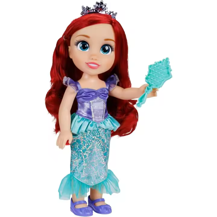 PRINCESAS DISNEY - MI AMIGA ARIEL Grande - Muñeca de 38 cm de Altura - Incluye Vestido, Zapatos y Tiara Extraíbles - 1