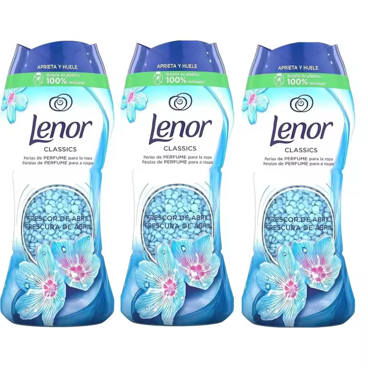 PACK de 3 -  Lenor Perfumador para ropa con perlas perfumadas para lavadora, despertar primavera abril (3 x 195g) - 1