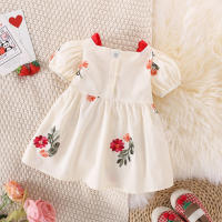 Vestido De Bebé Para Niña Estilizado Con Flores Estilo Chino Y Occidental Vestido De Verano Para Niñas (0-3 Años) - details 2