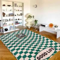 Carpetas Minimalistas Para Sala De Estar Y Dormitorio Estilo Moderno Alfombra Cuadriculada Decorativa De Poliéster 100% Matriz Grande Para Decorar El Piso - details 3